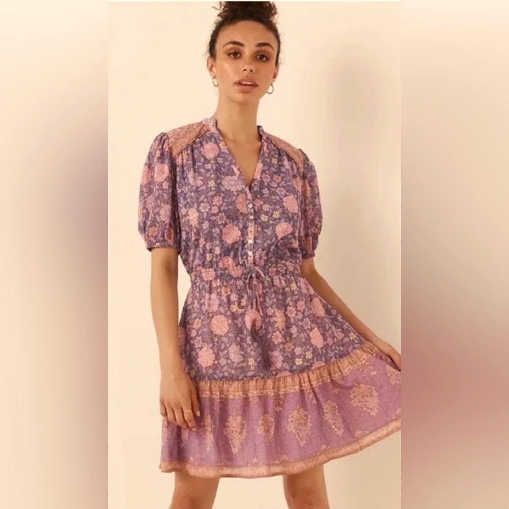 Spell VINTAGE   LoveStory PLAYDRESS -royal lilac (Purple and Pink ) Floral